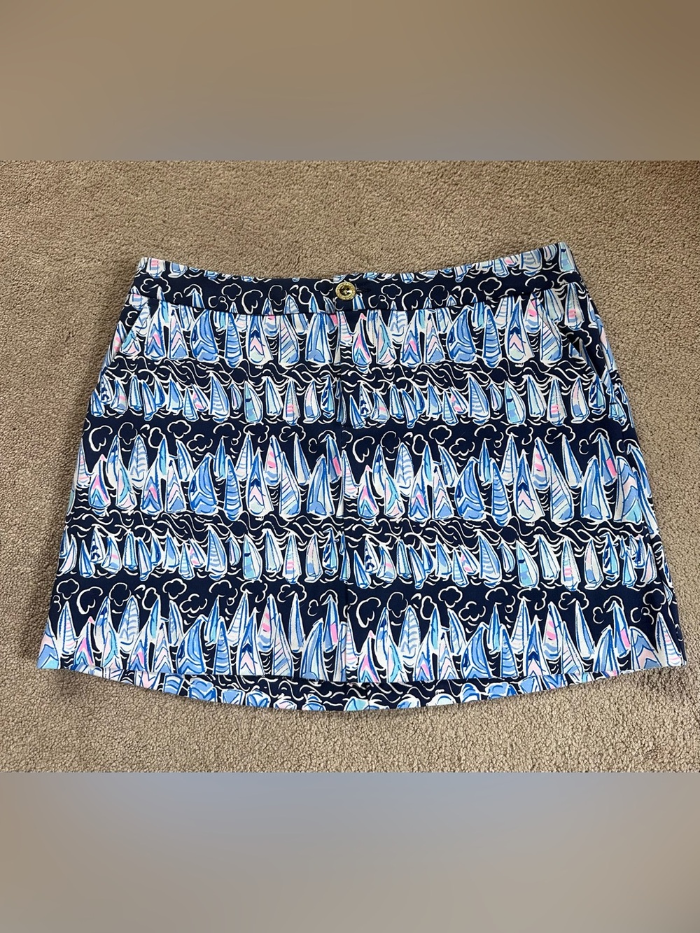 Lilly Pulitzer Colette Knit Skort Low Tide Navy Sails & Stripes Size 10 - Picture 2 of 12